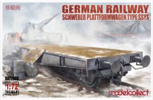 Modelcollect 1/72 German Railway Schwerer Plattformwagen Type ssys 1+1 pack UA72086 THFS