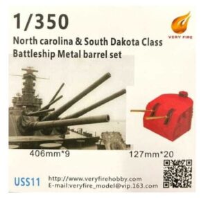 Very Fire USS11 1/350 Battleship Metal Gun Barrel Set NC/SD Classes