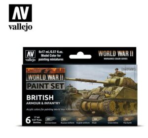 AV Vallejo Model Color Set - WWII British Armour & Infantry 70204
