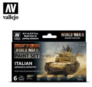 AV Vallejo Model Color Set - WWII Italian Armour AND Infantry 70209