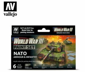 AV Vallejo Model Color Set WWIII Nato Armour & Infanrty (6)paint set 70223