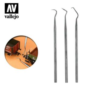 AV Vallejo Tools - Set of 3 Stainless Steel Probes T02001