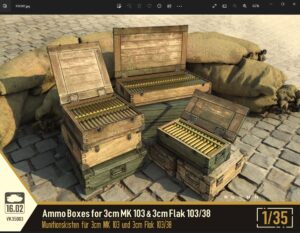 Custom scale 16.02 VK35003 1/35 Ammo Boxes for 3cm MK 103 & 3cm Flak 103/38