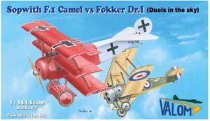 Valom 1/144 Sopwith F.1 Camel vs Fokker Dr.I  4 Kits in the box 14421