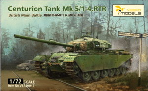 VESPID MODELS VS720017 1:72 SCALE CENTURION TANK MK.5/1-4.RTR British Main Battle Tank