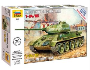 ZVEZDA 1/72 T-34/85 SOVIET MED TANK WWII Model Kit 5039